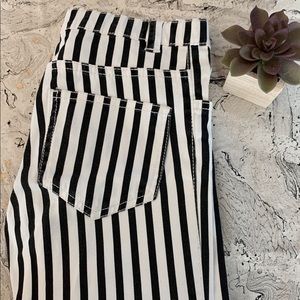 black/white striped kids skinny jean